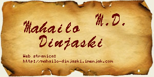 Mahailo Dinjaški vizit kartica